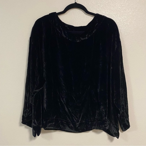 Bryn Walker Blouse Women’s Size Medium Black Velvet Silk Blend Long Sleeve Top - Picture 6 of 14